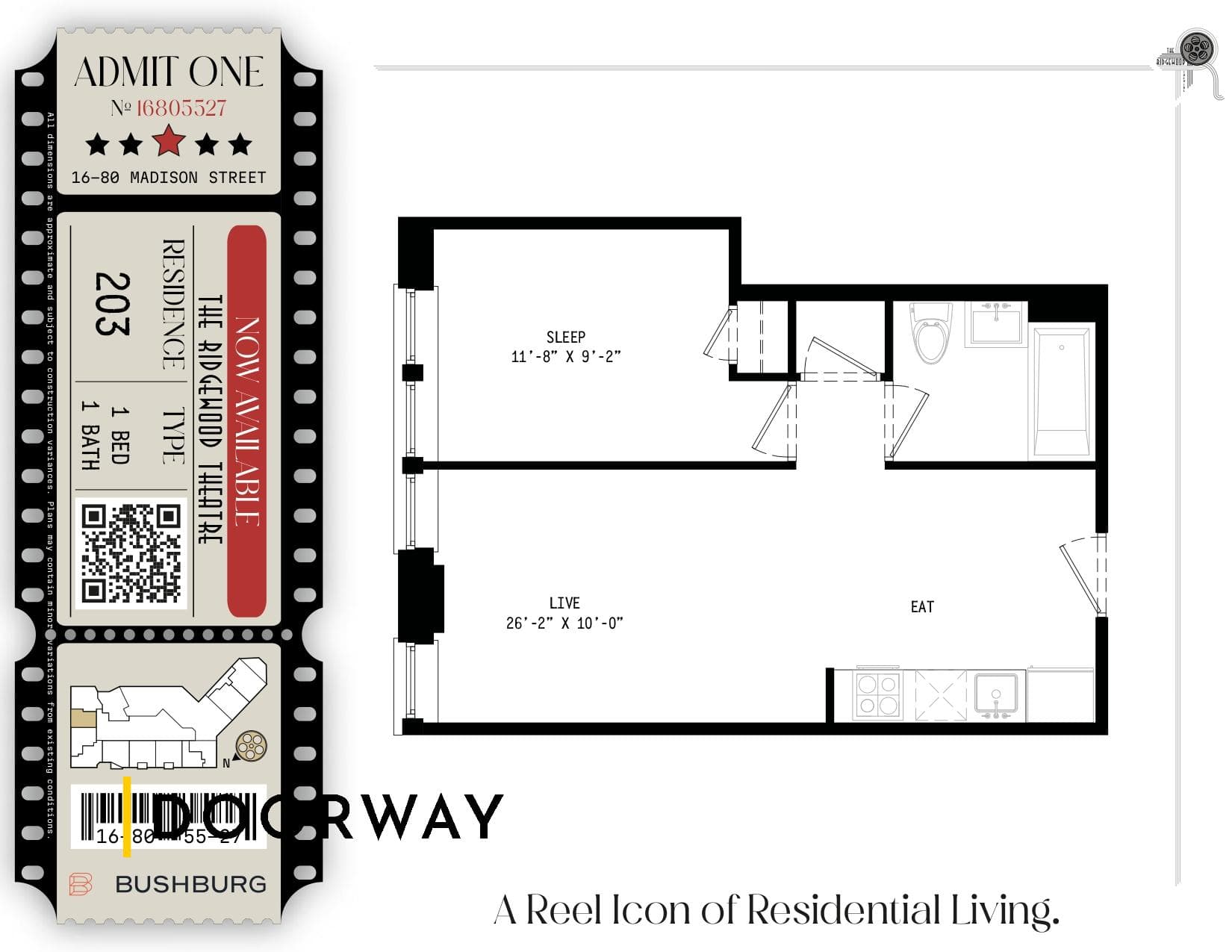 Interior of unit 203 at 55-27 Myrtle Avenue, Queens, NY, 11385